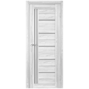 Комплект двери Новара Вертикаль остекленная 80x200 см ПВХ цвет ривьера айс с добором 200 мм