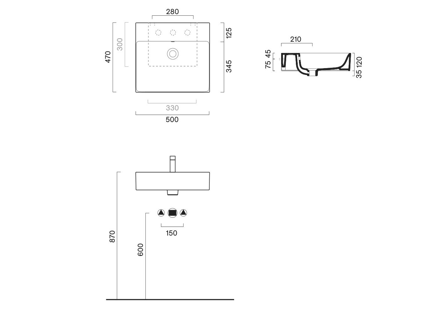 Одинарная раковина с переливом CERAMICA CATALANO премиум ARCH-00034052 - Вид №5