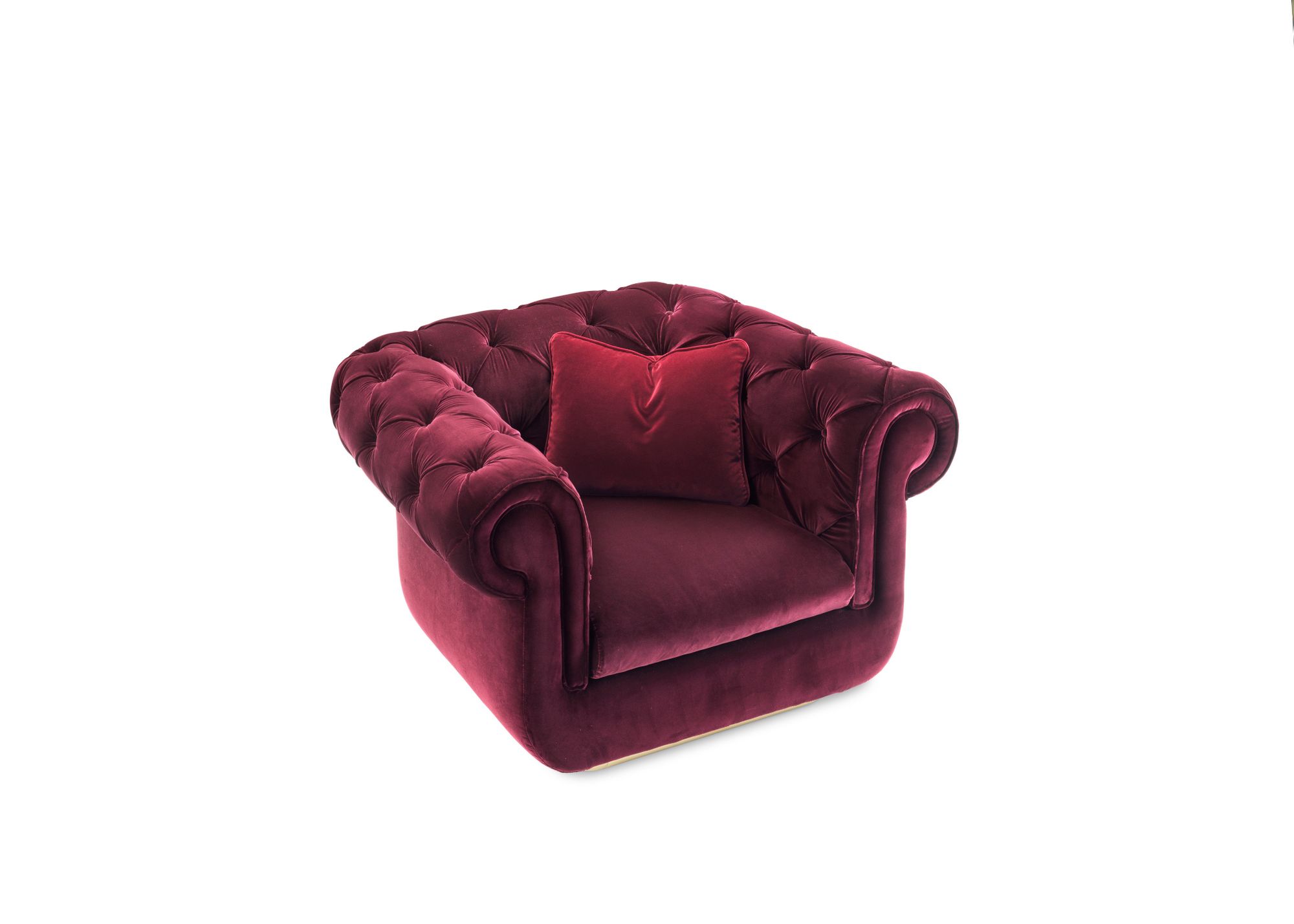 Бархатное кресло с подлокотниками GHIDINI1961 ARCH-00103100 - Вид №3