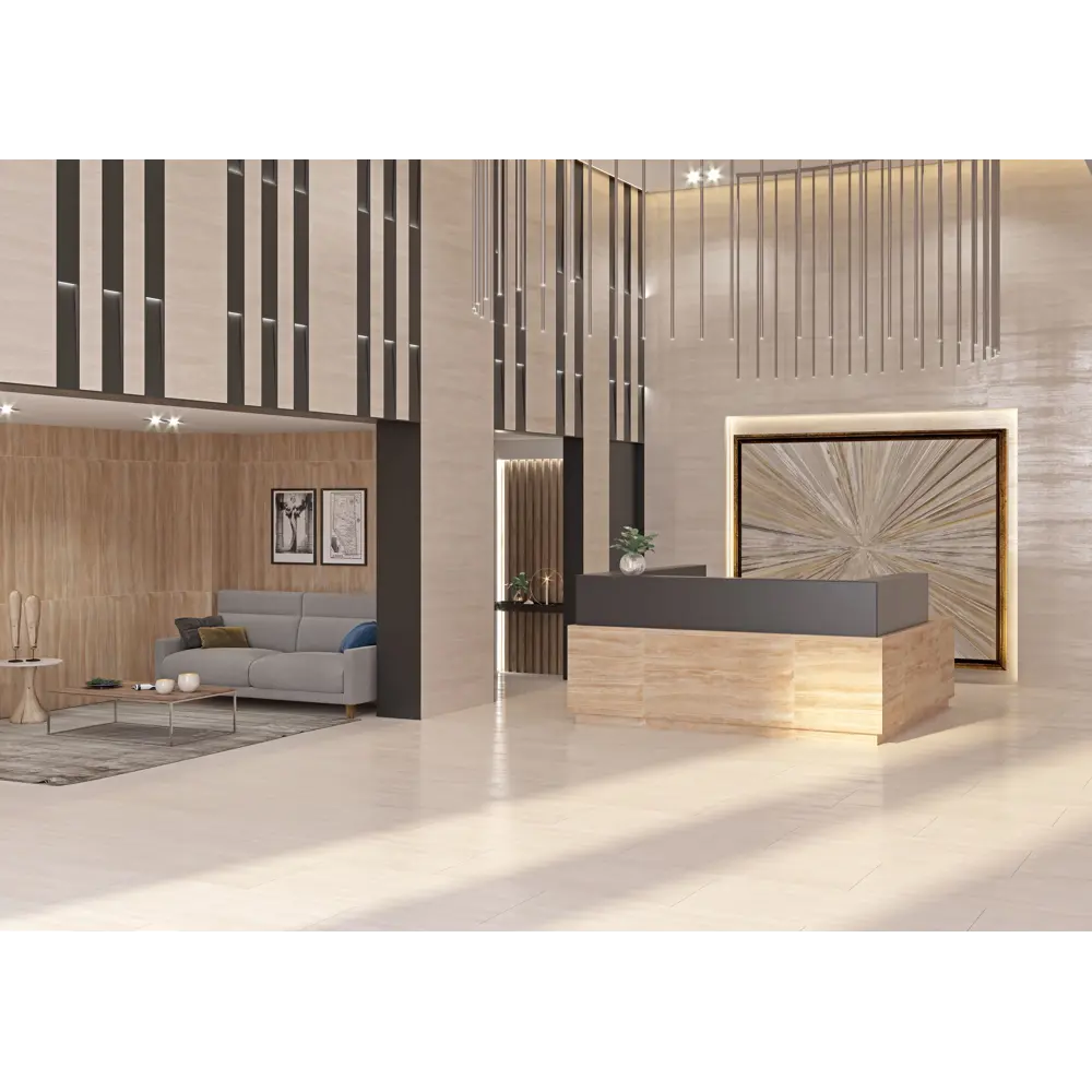 Керамогранит Travertino Ivory FP Rect. 60x120 см 1.44 м² цвет бежевый 82831035 STLM-2062469 Santreyd Travertine - Вид №4