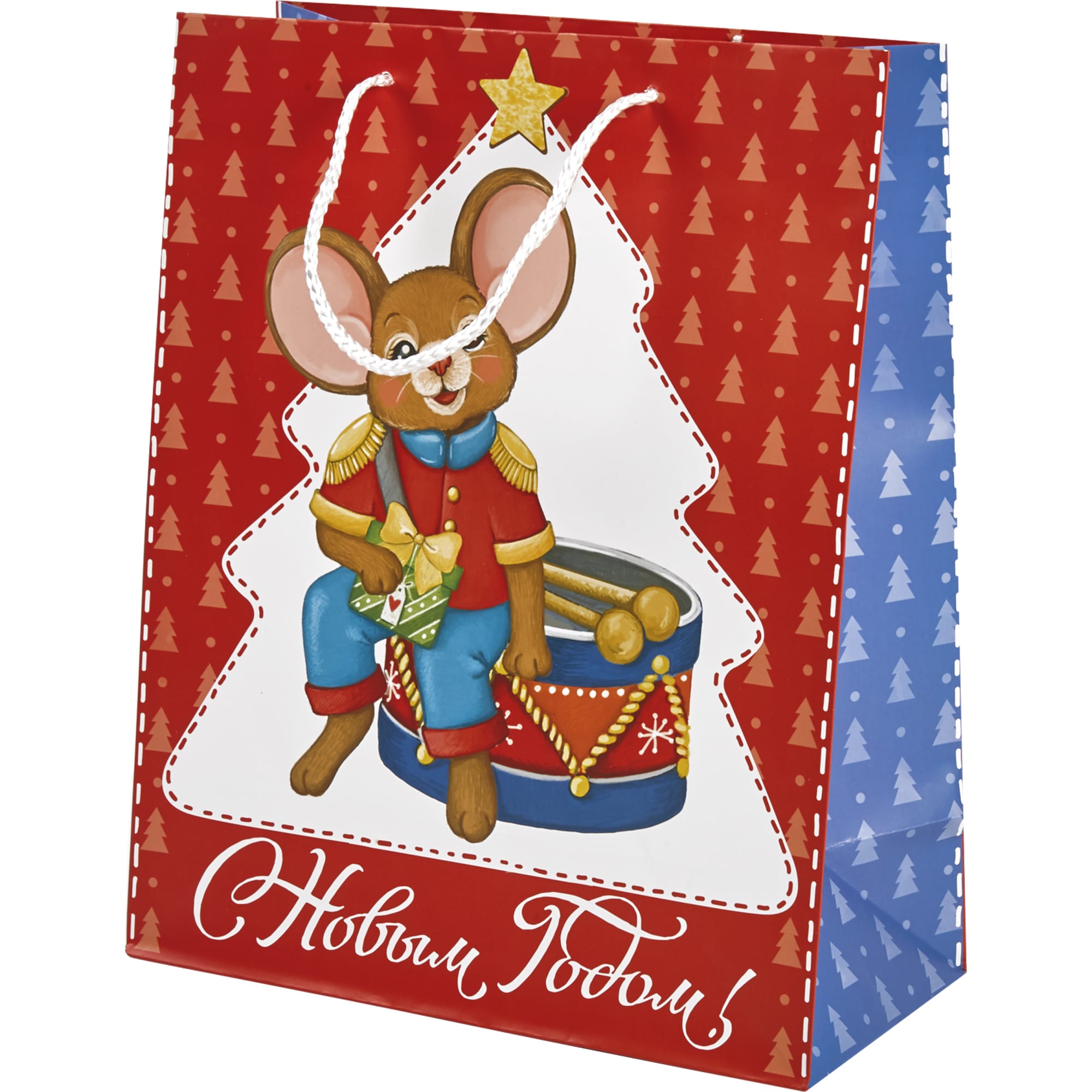 82304855 Пакет подарочный «Мышка с барабаном» 26x32 см Santreyd 