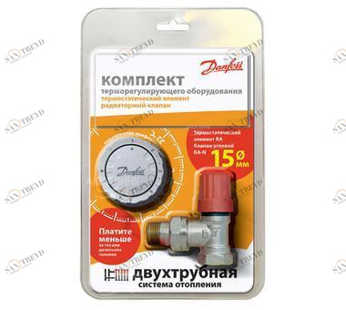 Комплект терморегулирующего оборудования угловой Danfoss 1/2 Royal Thermo sun-id-646062