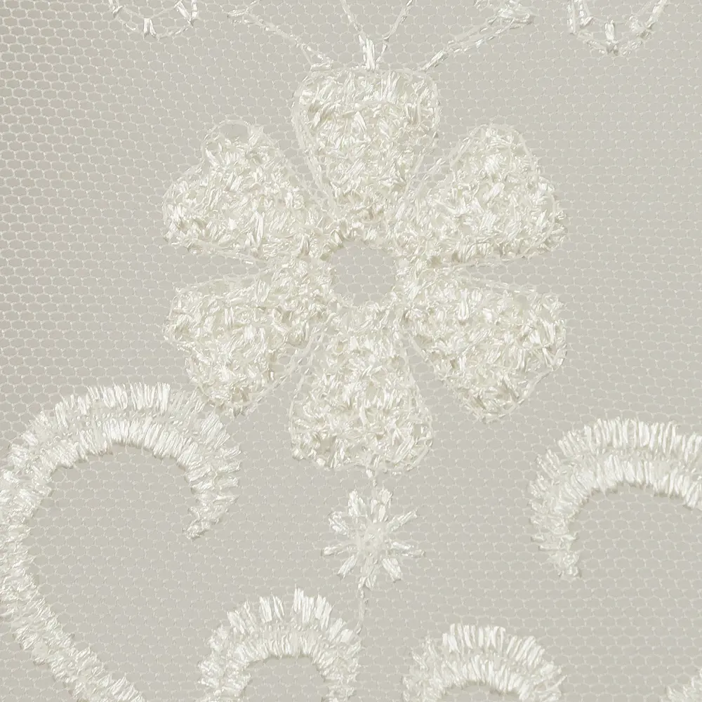 Тюль 1 п/м, вышивка на сетке, 280 см, цвет экрю GARDEN STLM-2073797 - Вид №1