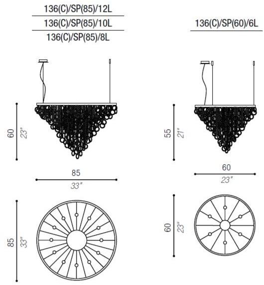 Aiardini Подвесной светильник из металла с кристаллами Lisa sun-id-1429871 - Вид №1