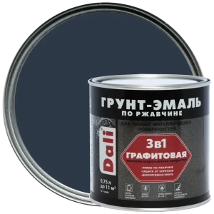 Грунт-эмаль по ржавчине 3 в 1 Dali графитовая цвет серо-синий 0.75 л