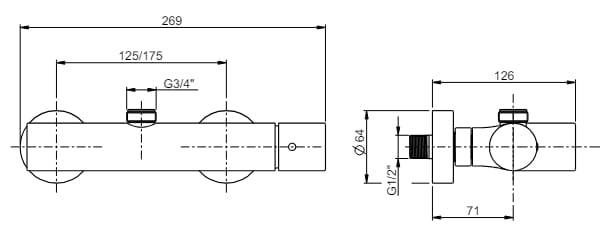 Смеситель для душа с 2 отверстиями Rubinetterie Frattini Gintonic ARCH-00035873 - Вид №9