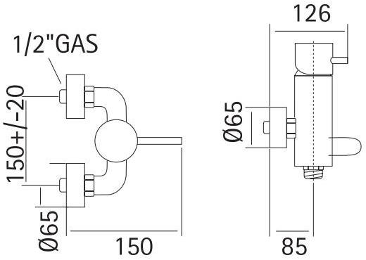 Quadrodesign Смеситель для душа с ручным душем Source sun-id-1386374 - Вид №1