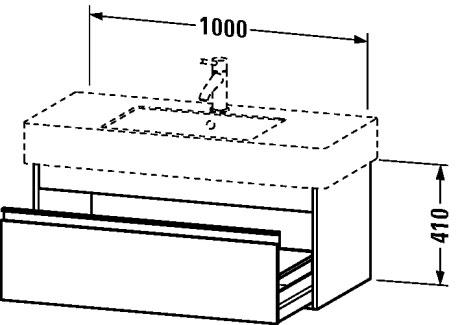 KT669107575 Тумбочка подвесная Ketho #KT6691 1000 x 455 мм Лен, декор Duravit - Вид №1