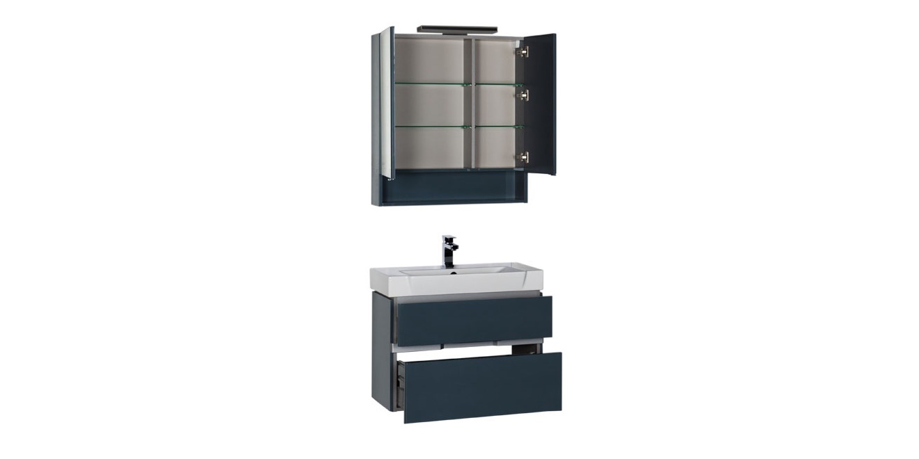 Комплект мебели Aquanet Виго 80 сине-серый 00183673 - Вид №3