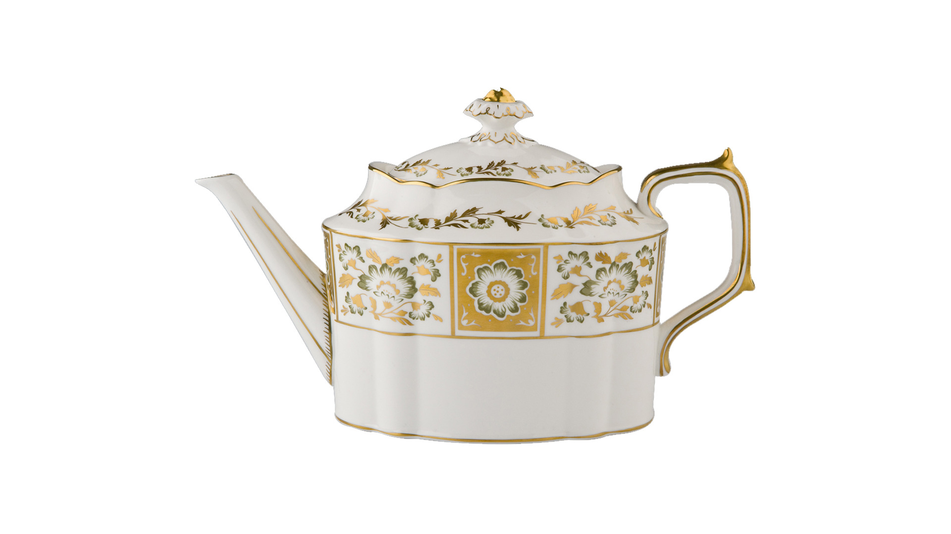 10592984 Royal Crown Derby Сервиз чайный Royal Crown Derby "Дерби, зеленый декор" 6/22 Фарфор костяной  - Вид №4