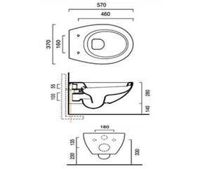 Комплект электронное биде SensPa + унитаз Catalano VELIS L2 1VSVL00 L-форма Catalano Velis L2 + VB3000 sun-id-2005414