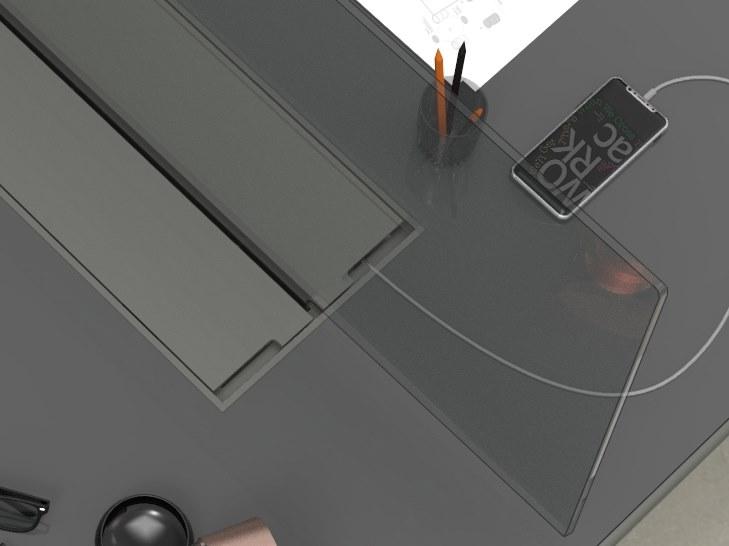 DOMUSOMNIA Опора для стеклянной перегородки с лотком для сбора кабеля Easyrack office sun-id-1509240 - Вид №2