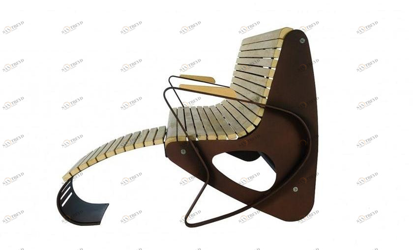 Euroform W Скамья из дерева с подлокотниками со спинкой  1015 