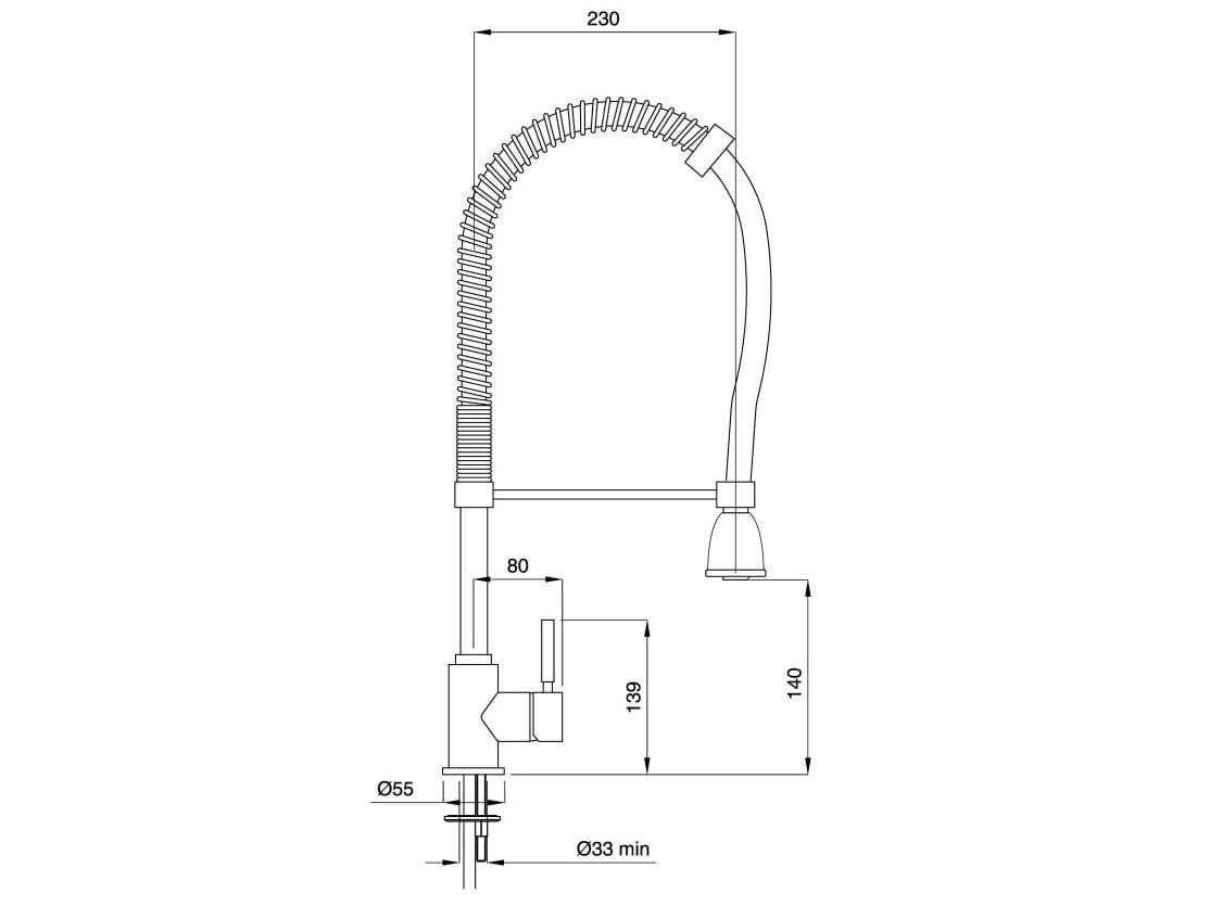 Смеситель для кухни из хромированной латуни со съемным ручным душем Bugnatese Kobuk ARCH-00127350 - Вид №1