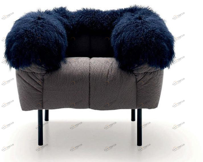 arflex Мягкое меховое кресло с подлокотниками Pecorelle sun-id-1465304