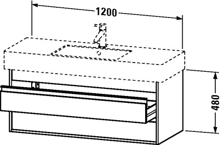 KT664201818 Ketho Тумбочка подвесная Белый матовый, декор Duravit - Вид №1