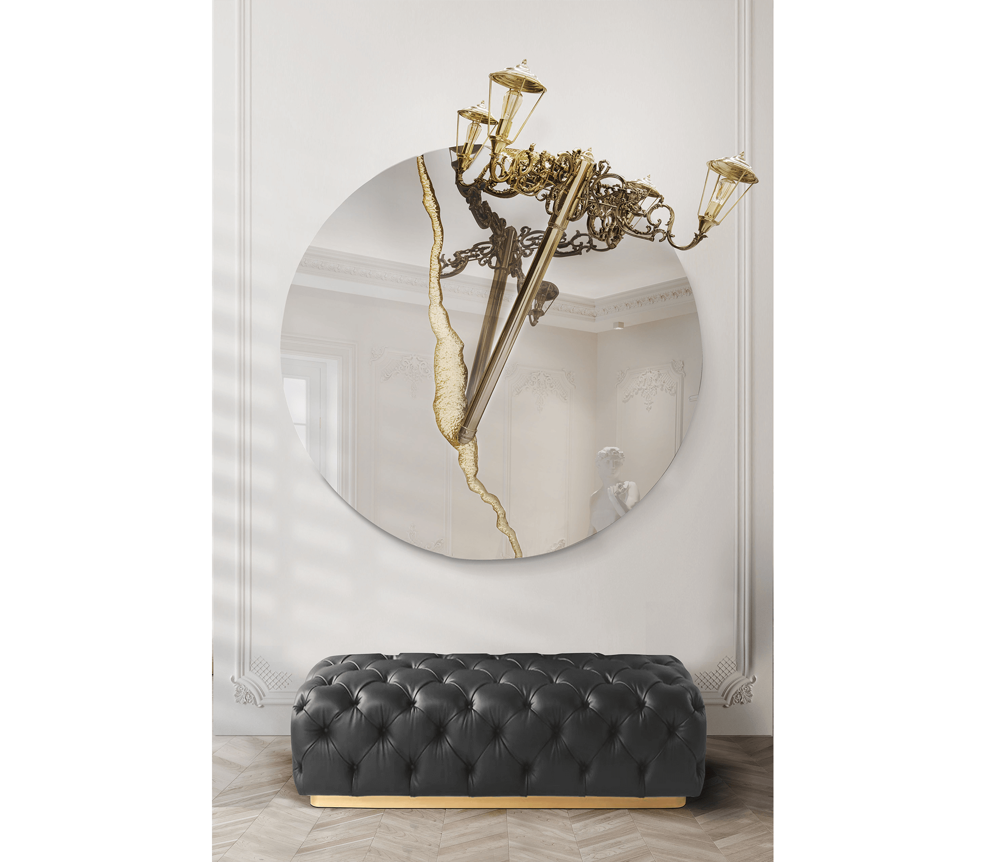 0-078 Люмьер круглое зеркало Boca Do Lobo  - Вид №4