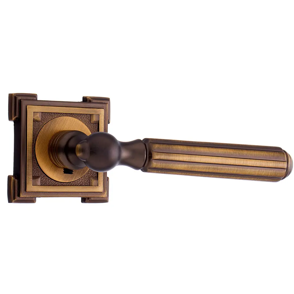 Ручки дверные на розетке Renz Стелла, ЦАМ, цвет кофе STLM-2122744