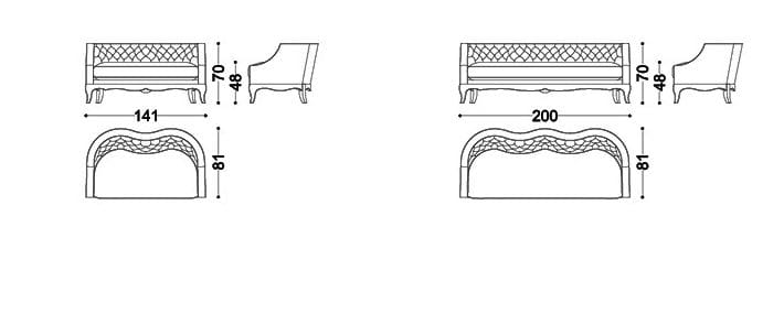 Тканевый диван OPERA CONTEMPORARY ARCH-00075212 - Вид №2