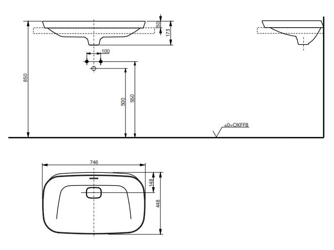 Керамическая раковина с полукруглой прямоугольной раковиной TOTO Neorest® ARCH-00053450 - Вид №5
