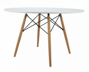 Обеденный стол круглый белый 100 см Eames BRADEX HOME  00-3974015 Бежевый;белый