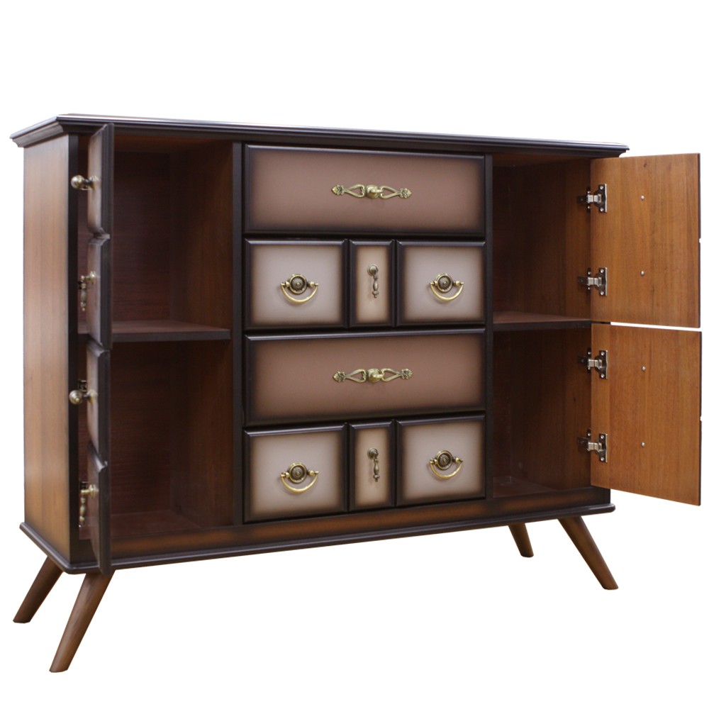 11535 Комод Пандора 2 Орех(Д), цвет фасада Шоколад BOGACHO 4627139509233 - Вид №4