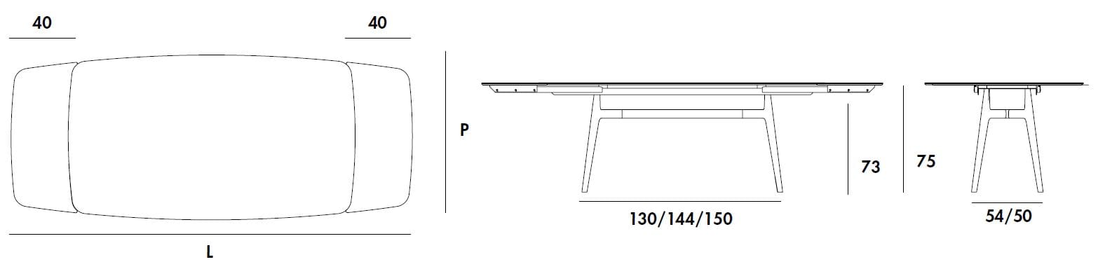 Керамический выдвижной стол Sovet Italia LEWOOD SHAPED EXTENSIBLE ARCH-00053179 - Вид №2