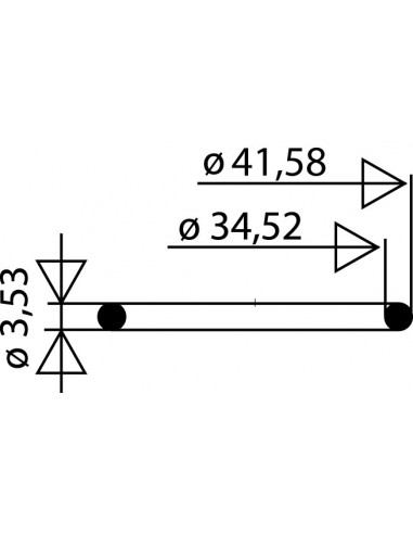 042500 005 01  Уплотнительное кольцо для трубки Д. 38-40 мм, тор 3,53 мм, Д. 34,52 x 41,58 мм, черная резина, 2 шт. Valentin Чернить  - Вид №2