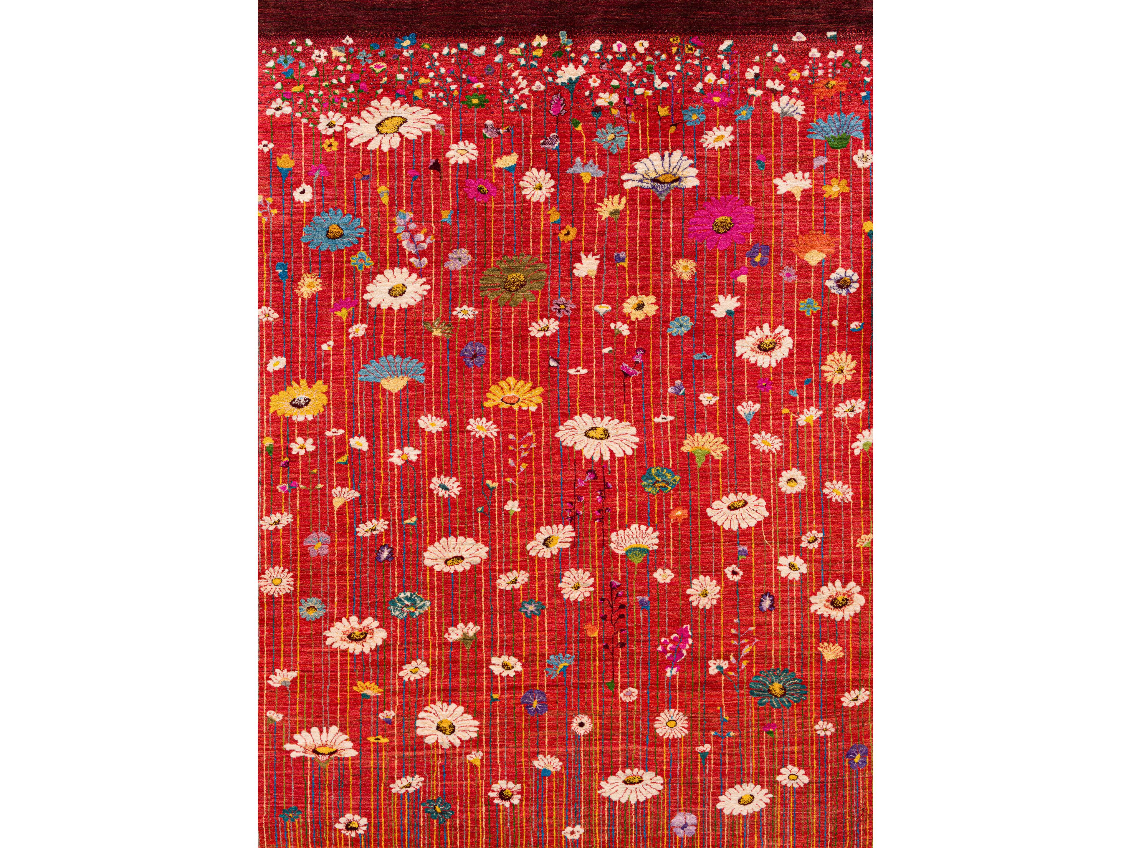 Прямоугольный шерстяной цветочный ковер Zollanvari Flower Meadow ARCH-00138004 - Вид №1