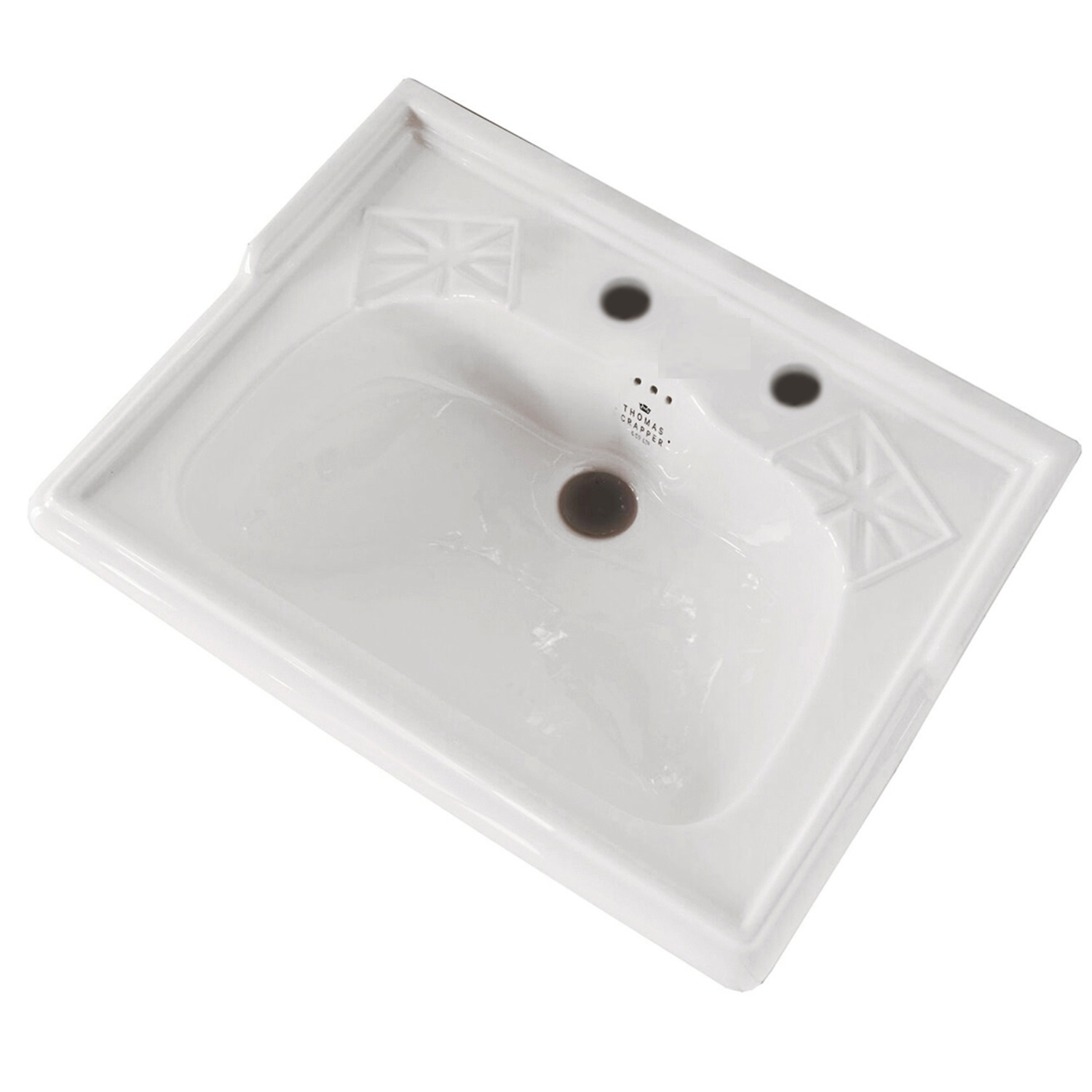 TCRE402 Раковина Resolute Два отверстия под смеситель Thomas Crapper  - Вид №1