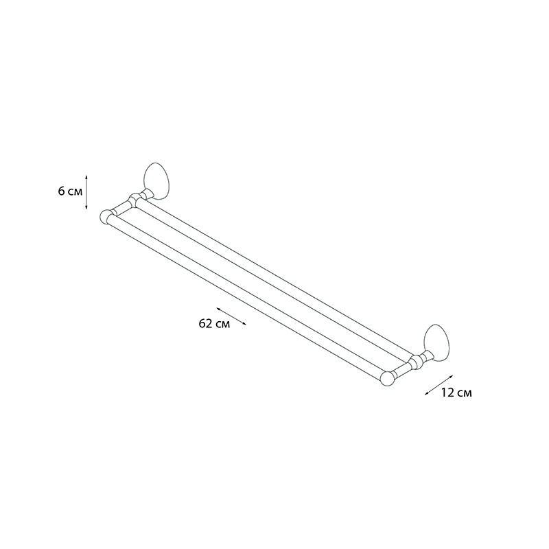 Полотенцедержатель трубчатый двойной Grampus BRIZ GR3002 - Вид №2