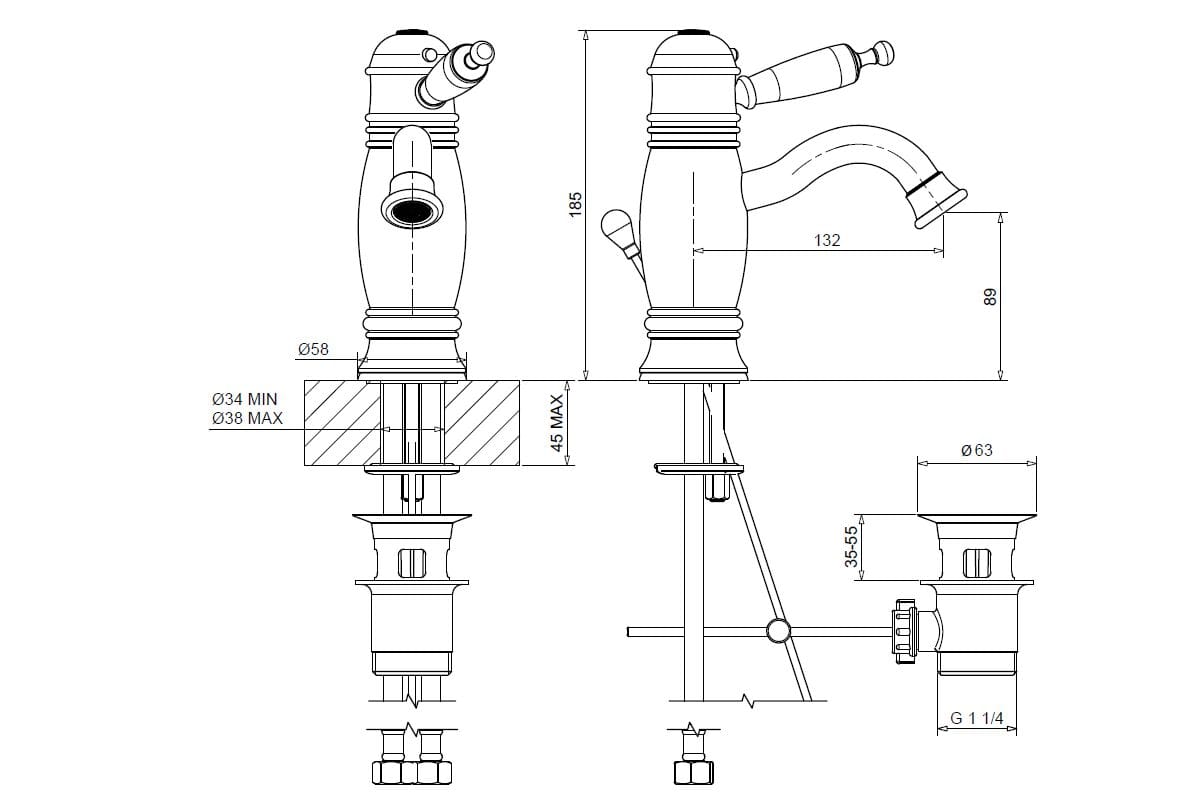 Однорычажный термостатический смеситель для раковины Gaia Mobili Complements ARCH-00121179 - Вид №2