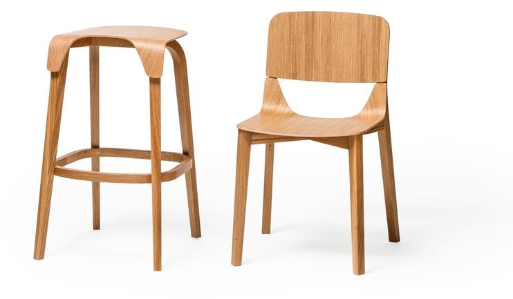 TON Низкий табурет из массива дерева с подставкой для ног Leaf sun-id-1374134 - Вид №1