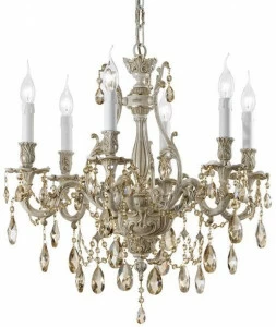 Possoni Illuminazione Антикварная люстра из белого / золота с кристаллами swarovski® Versailles 093/6-sw/gs