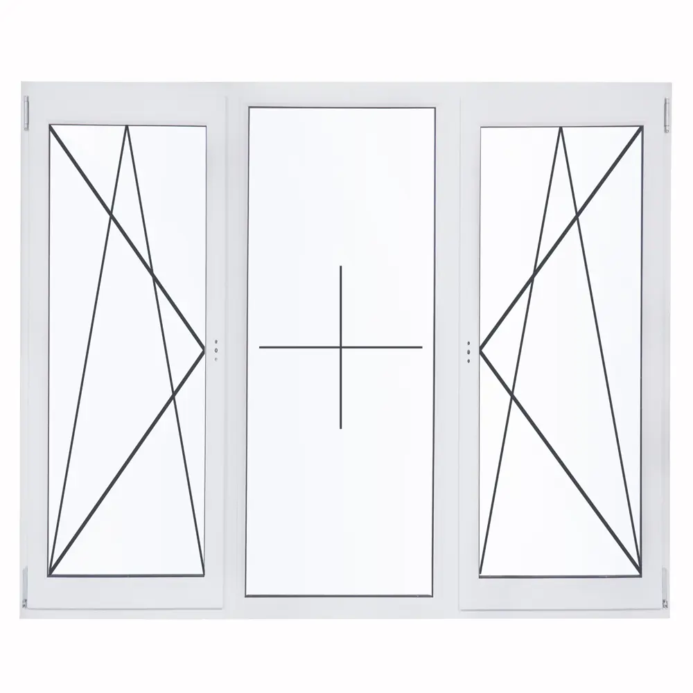 Окно пластиковое ПВХ Deceuninck трехстворчатое 1440x1750 мм (ВxШ) двухкамерный стеклопакет белый/белый STLM-2044421