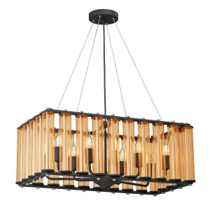Подвесная люстра Vitaluce V5309-1/10 VITALUCE ДИЗАЙНЕРСКИЕ 328689 Черный;прозрачный;коричневый