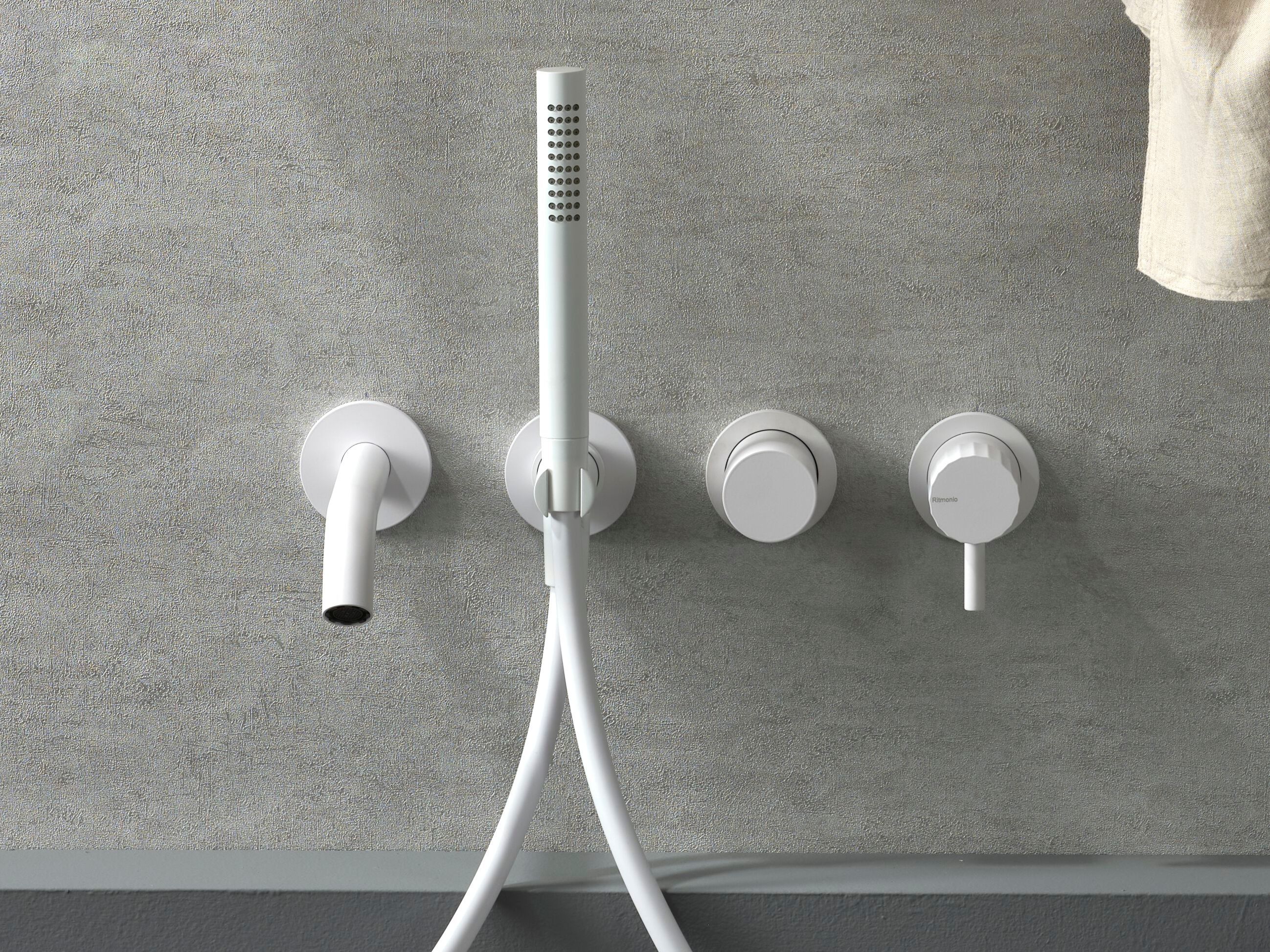 Однорычажный смеситель для ванны с ручным душем Ritmonio диаметр 35 отпечатков пальцев ARCH-00028025