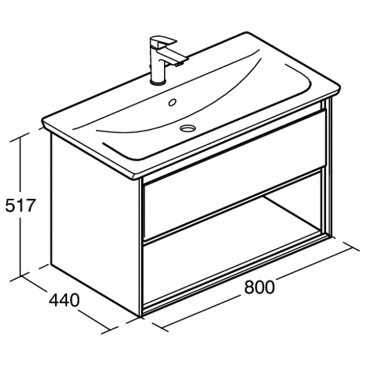 E0827UK Тумба для раковины 80 см Ideal Standard CONNECT AIR - Вид №9