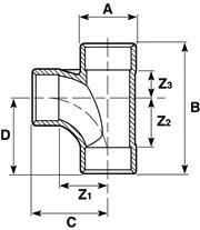SANIT 470702 Тройник 90 ° ABS, лук отделка  - Вид №1