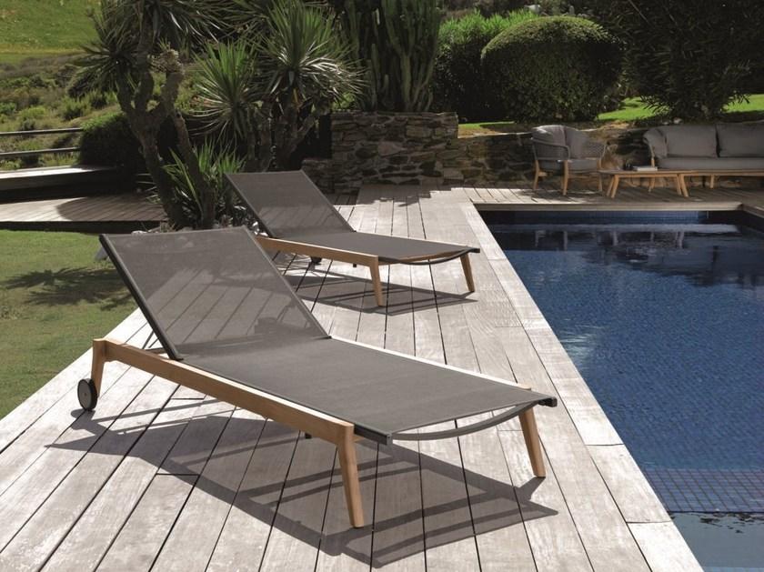 Talenti Штабелируемый садовый кушетка из текстиля Moon teak Monteklet - Вид №1