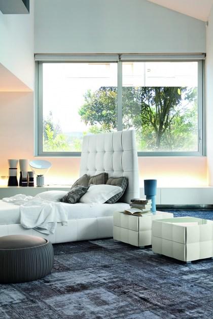 Tonin Casa Кровать двуспальная в коже с высоким изголовьем sun-id-1396842 - Вид №4