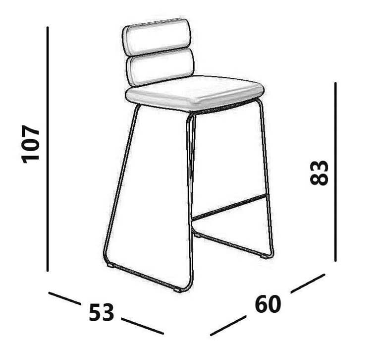 Высокий табурет из ткани Luxy кластер ARCH-00005408 - Вид №4