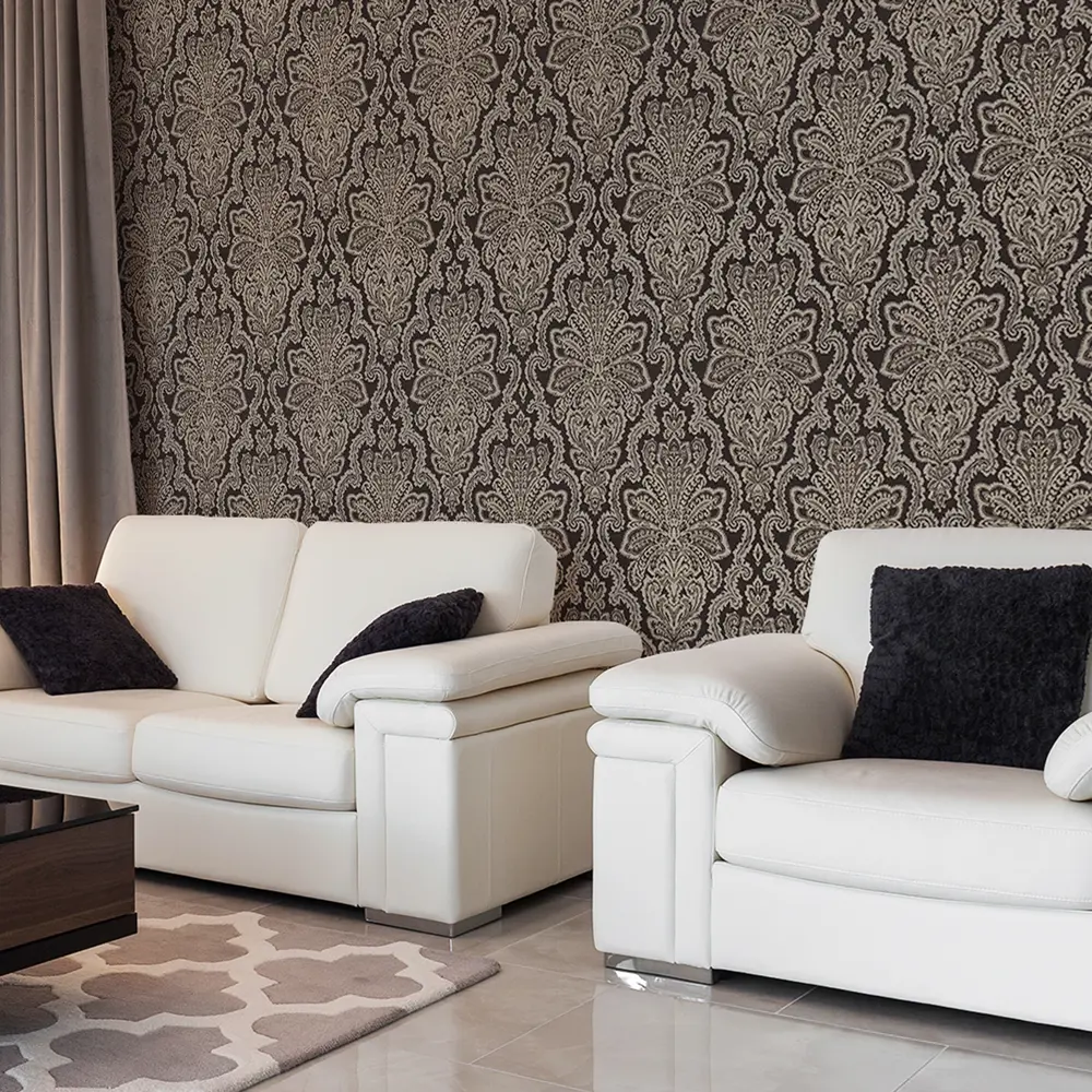 Обои флизелиновые Московская обойная фабрика Этро Шенил черные 4057-8 1.06 м STLM-2052665 - Вид №2