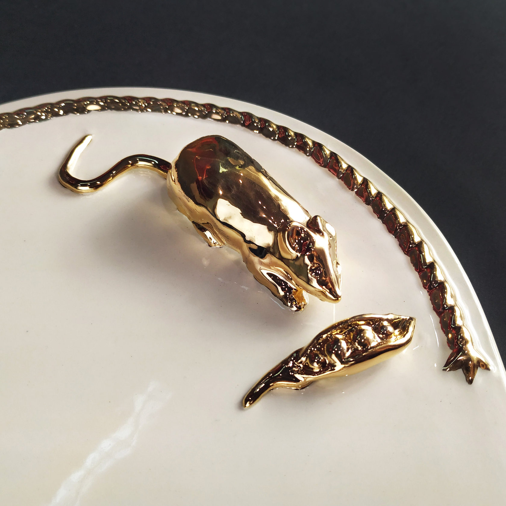 Доска для сыра (Золото) красный/беж/золото PROVANSFAIENCE sun-id-994713 - Вид №3