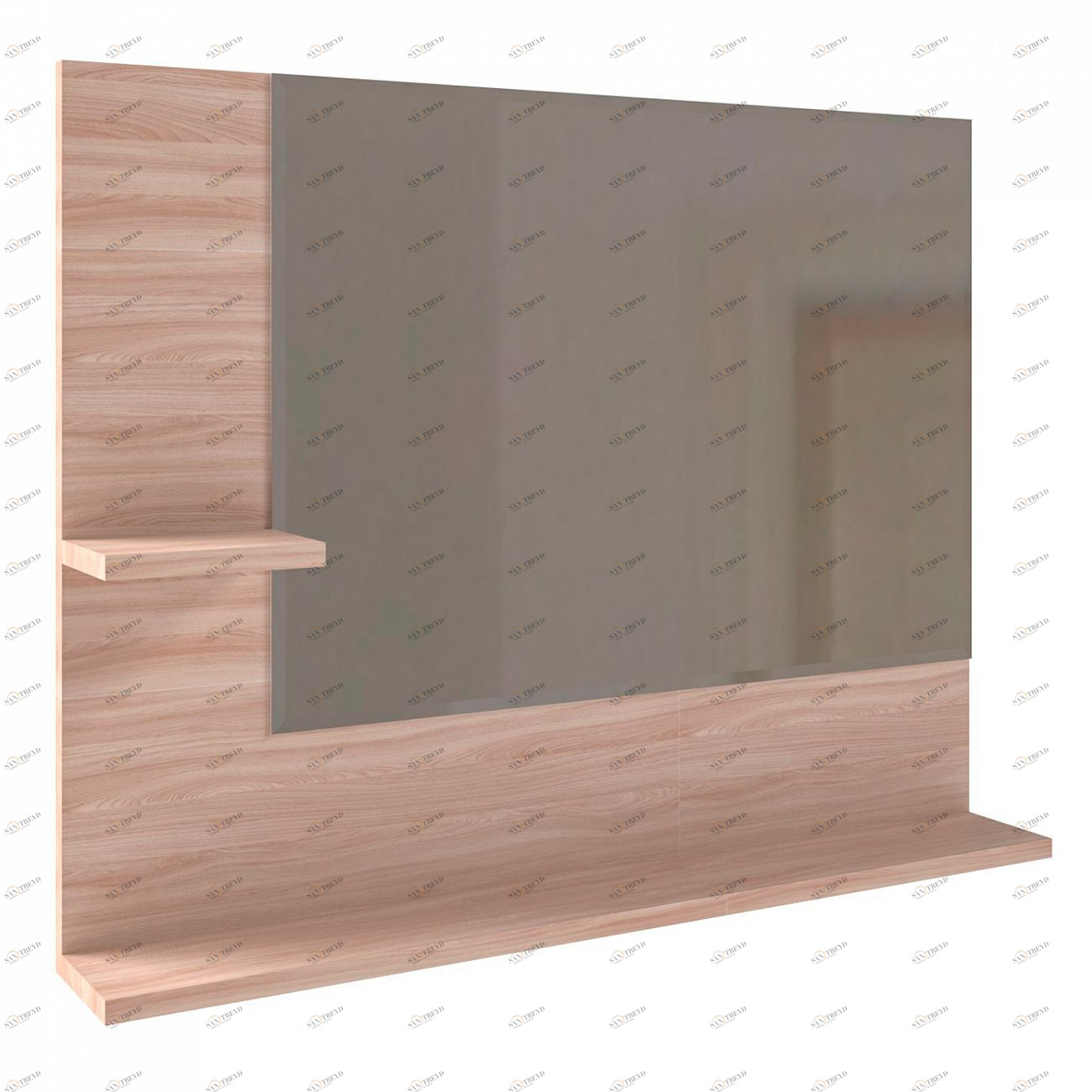 Зеркало настенное с полкой деревянное "Ханди-2" GRAUM ДИЗАЙНЕРСКИЕ 304100 Бежевый 