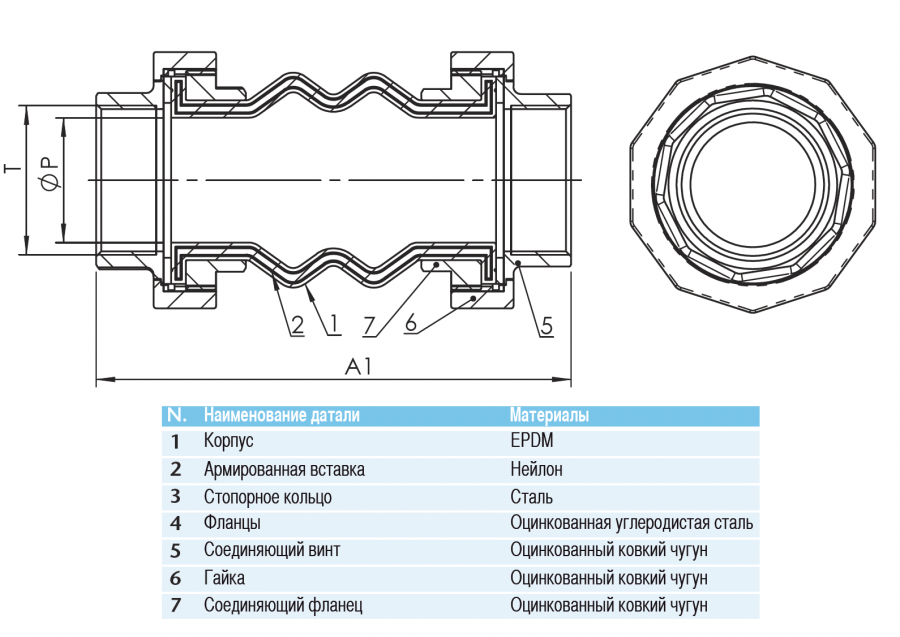 CIMBERIO CIM 8000 20 Виброкомпенсатор резьбовой CIM 8000 PN 16  - Вид №1