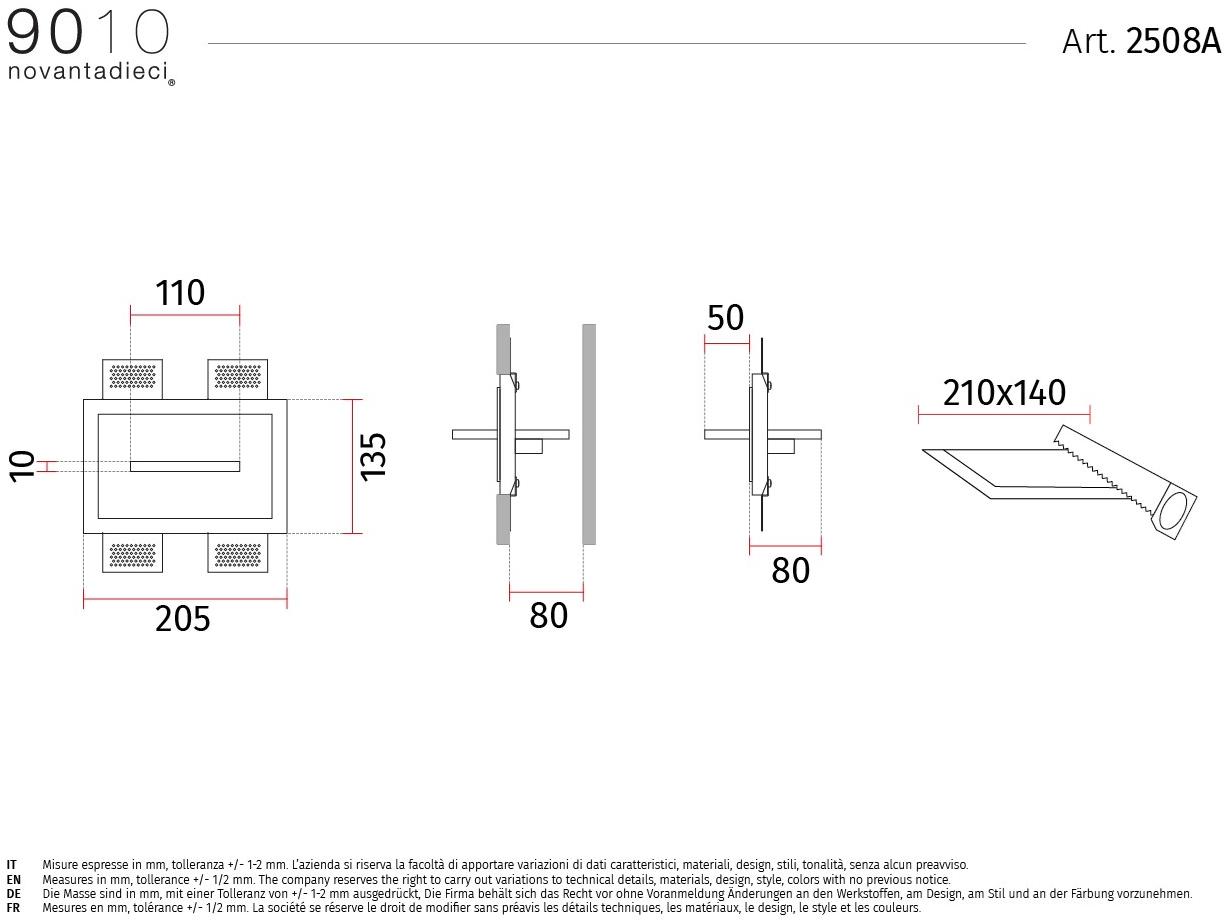 9010 novantadieci Встраиваемый настенный светильник  2508a  - Вид №3