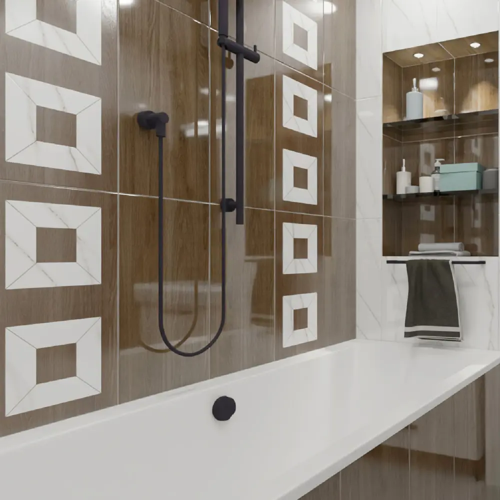 Нефрит-Керамика Луксор: настенная плитка с коричневым мраморным эффектом 30x60 см 89232598