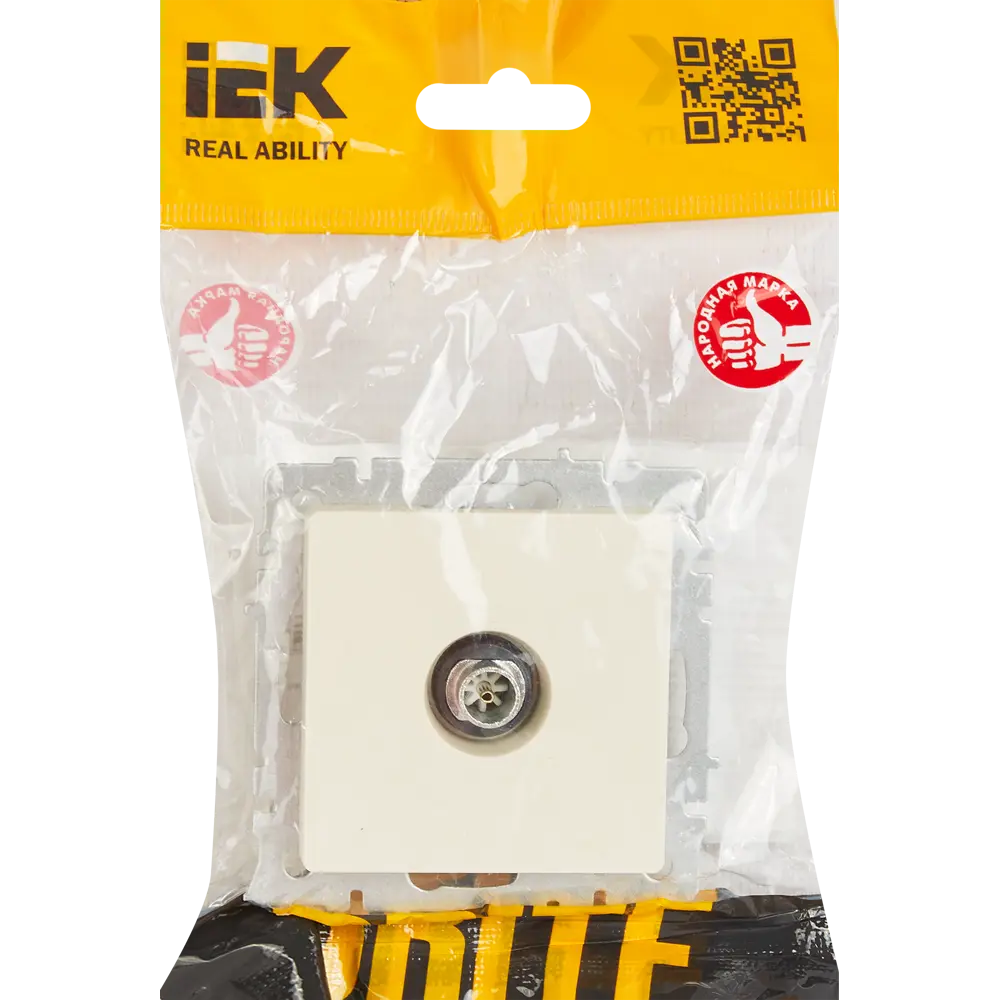 Телевизионная розетка IEK Brite для скрытого монтажа в бежевом цвете 87761518 STLM-1393966 - Вид №3