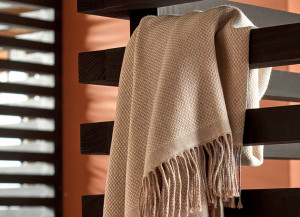 COSY_CH плед бежевый 130/170 шерсть меринос, 220 г/м Blanc des Vosges